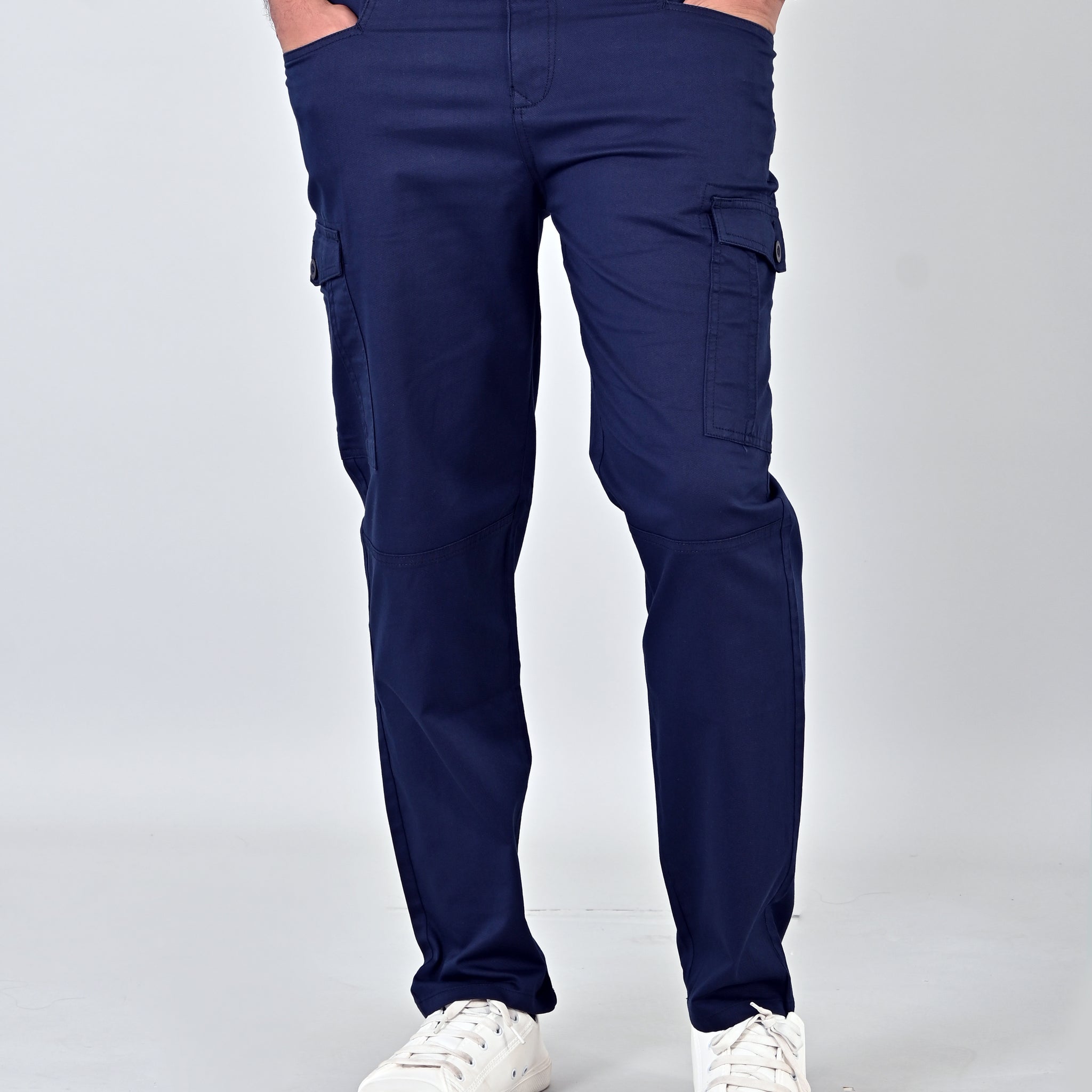 Twill Stretched Navy Cargo Pant