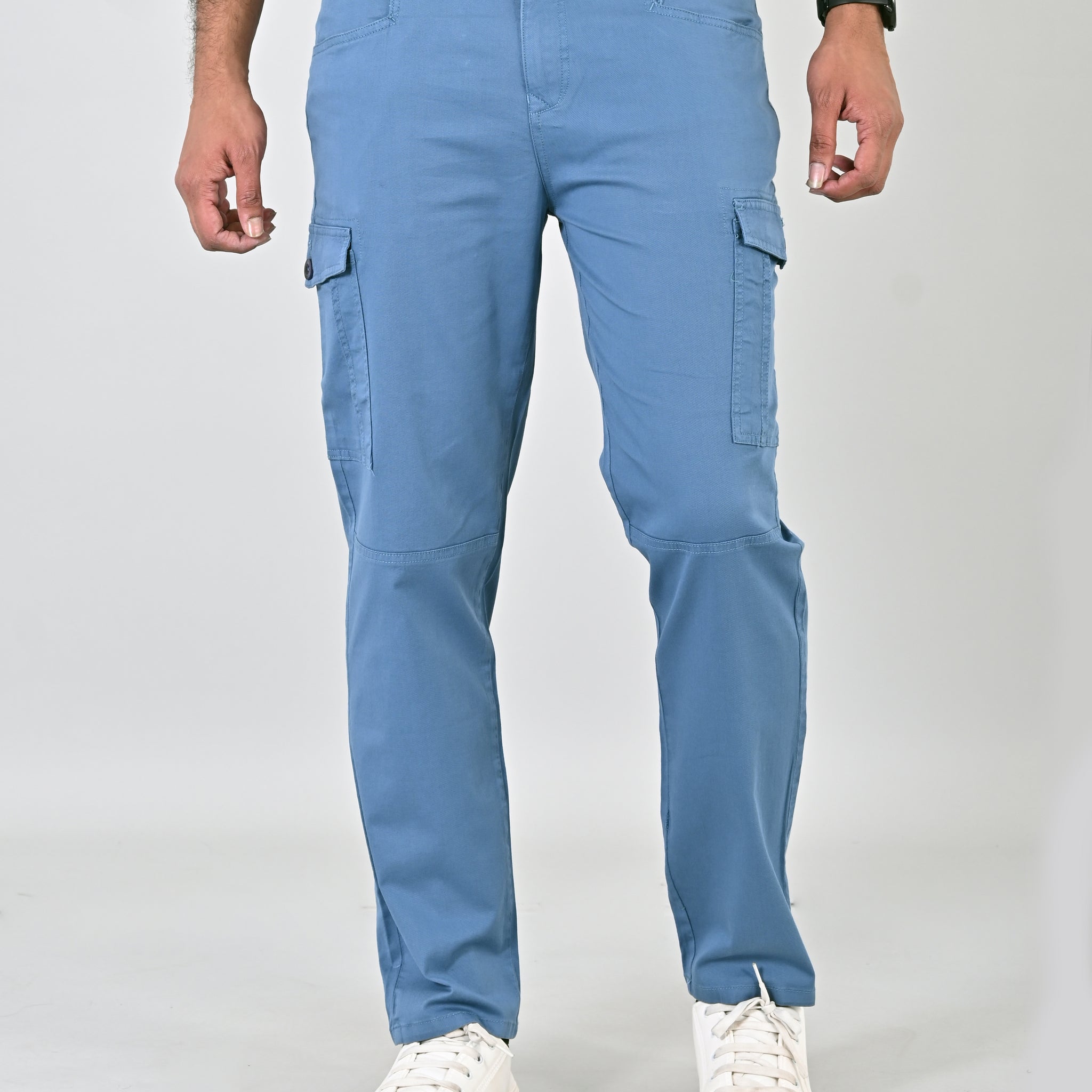 Twill Stretched Sky Blue Cargo Pant
