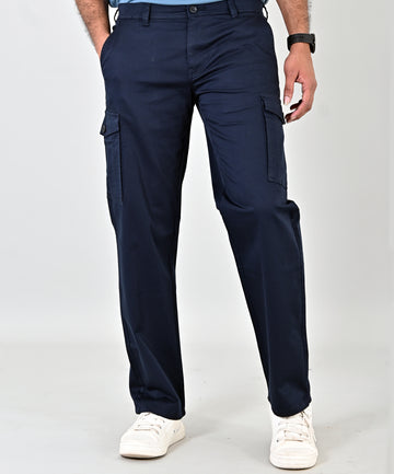 Navy Cotton Cargo Pant