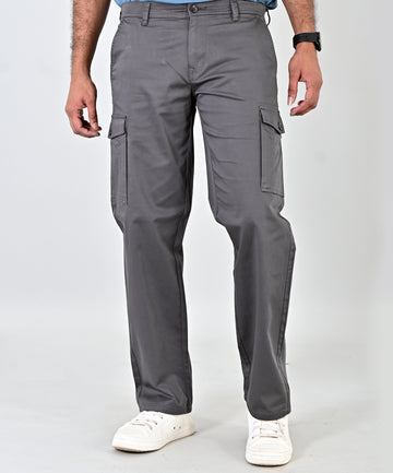 Lt Grey Cotton Cargo Pant