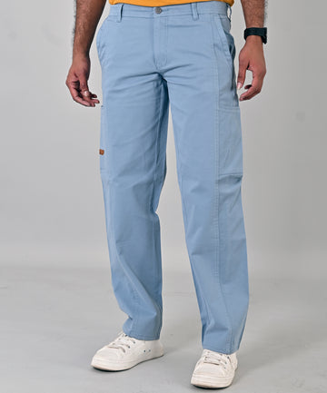 Sky Blue Loose Fit Trouser