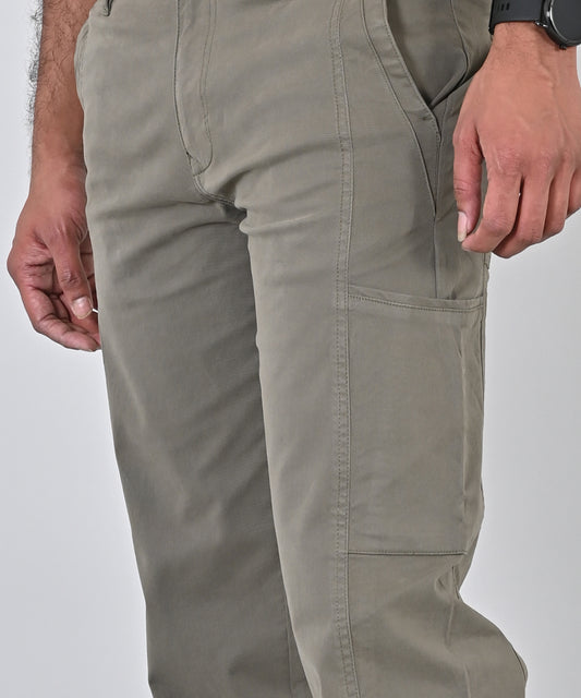 Olive Twill Loose Fit Trouser