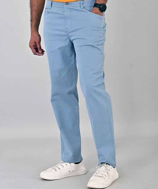 Sky Blue Loose Fit Trouser
