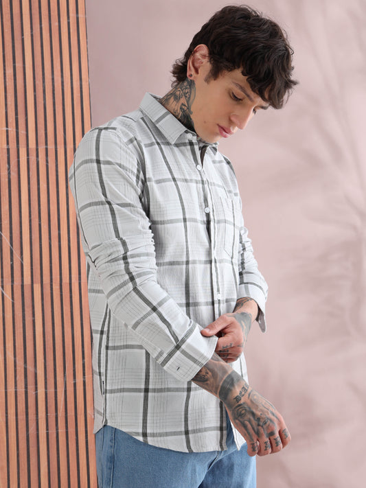 IMPORTED GREEN CHECKED SHIRT