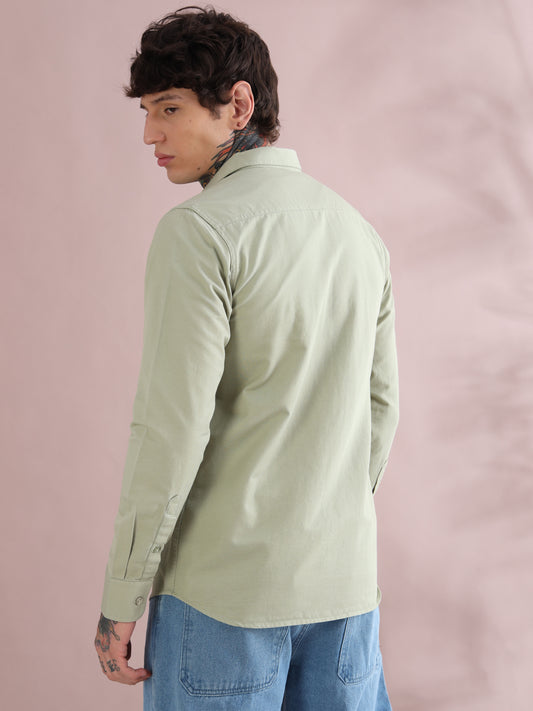 DOBBY BEIGE PLAIN  SHIRT