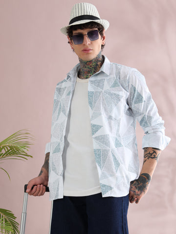 IMPORTED PRINTED BUTTON DOWN COLLAR SHIRT