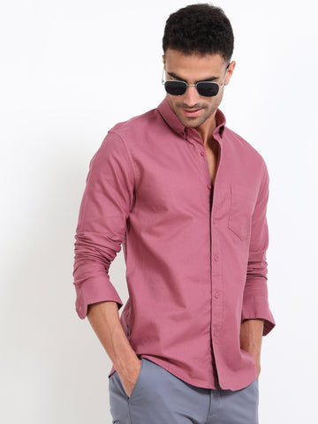 MATTY OXFORD PLUM PLAIN  SHIRT