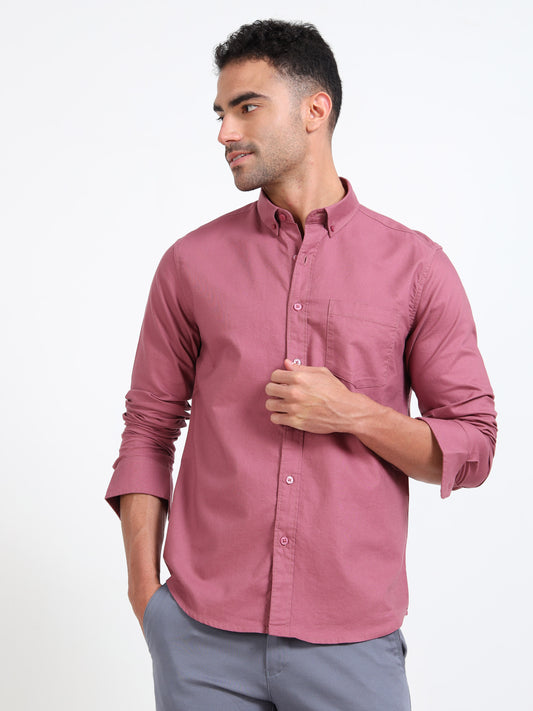 MATTY OXFORD PLUM PLAIN  SHIRT