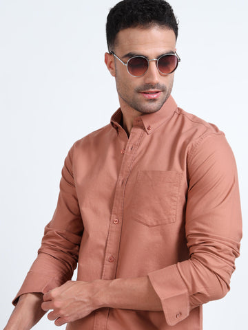 MATTY OXFORD RUST PLAIN  SHIRT