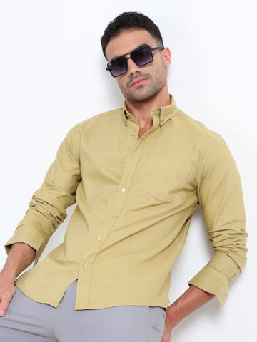 MATTY OXFORD LIME PISTA PLAIN  SHIRT