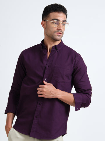 MATTY OXFORD PURPLE PLAIN  SHIRT