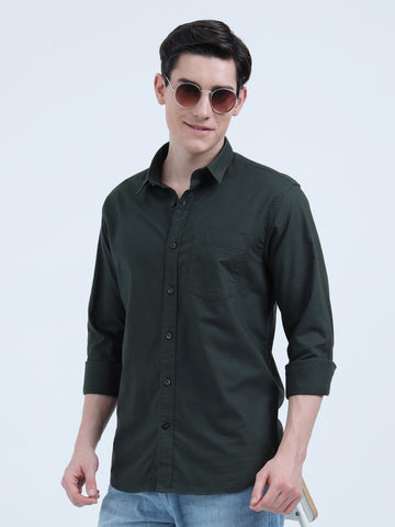 MATTY OXFORD GREEN PLAIN  SHIRT