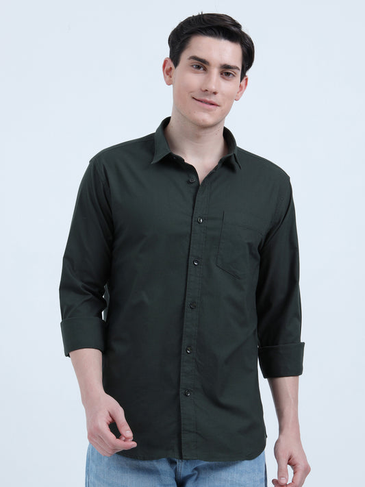 MATTY OXFORD GREEN PLAIN  SHIRT