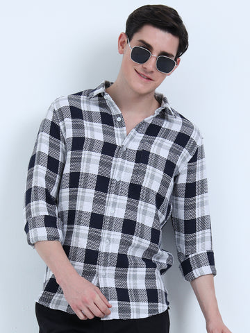 MOC LINO CHECKERED BLUE SHIRT