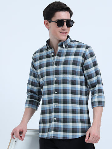 OXFORD CHECKERED GRAY SHIRT