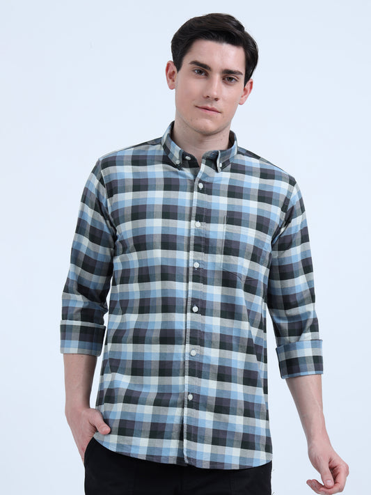 OXFORD CHECKERED GRAY SHIRT