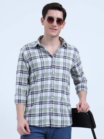 OXFORD CHECKERED GREEN SHIRT