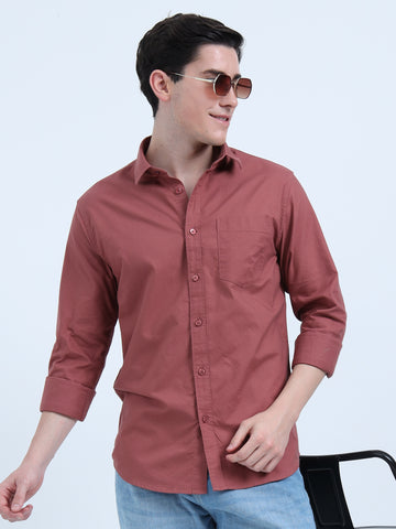 MATTY OXFORD RUST PLAIN  SHIRT