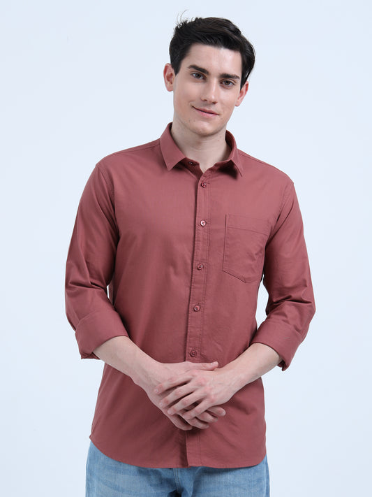 MATTY OXFORD RUST PLAIN  SHIRT