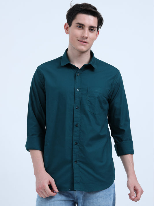MATTY OXFORD TEAL PLAIN  SHIRT