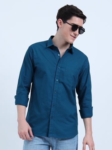 MATTY OXFORD TURQUOISE PLAIN  SHIRT