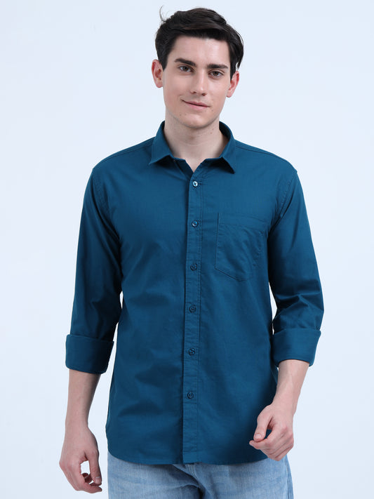 MATTY OXFORD TURQUOISE PLAIN  SHIRT