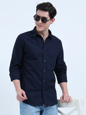 MATTY OXFORD NAVY PLAIN  SHIRT