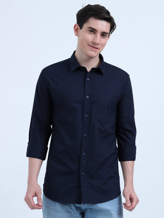 MATTY OXFORD NAVY PLAIN  SHIRT