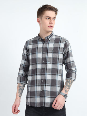 DOBBY CHECK FULL SLEVE SHIRT