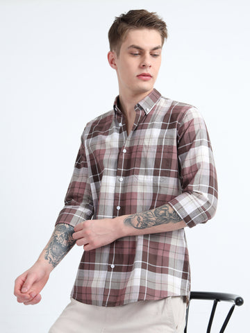 DOBBY CHECK FULL SLEVE SHIRT
