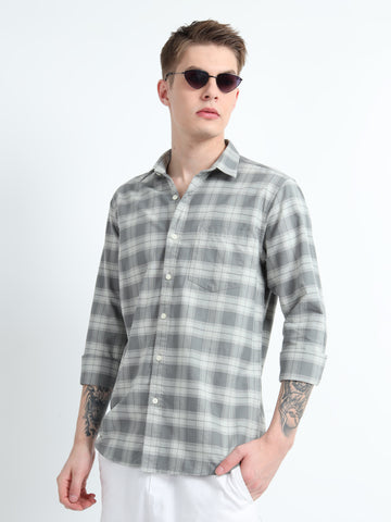 OXFORD GRAY CHECKERED SHIRT