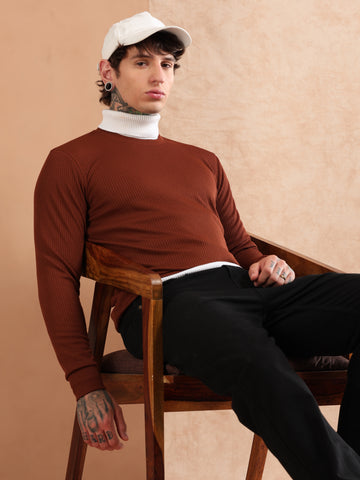 COTTON LOOPKNIT ROUND NECK T SHIRT