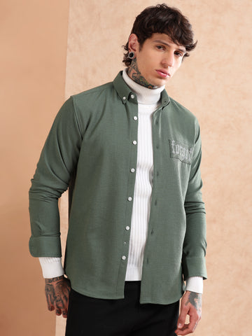 IMPORTED SOLID BUTTON DOWN COLLAR SHIRT