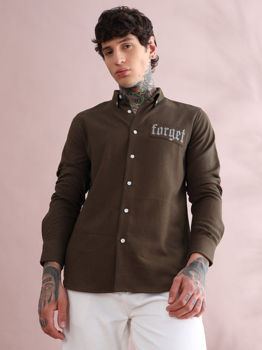 IMPORTED SOLID BUTTON DOWN COLLAR SHIRT