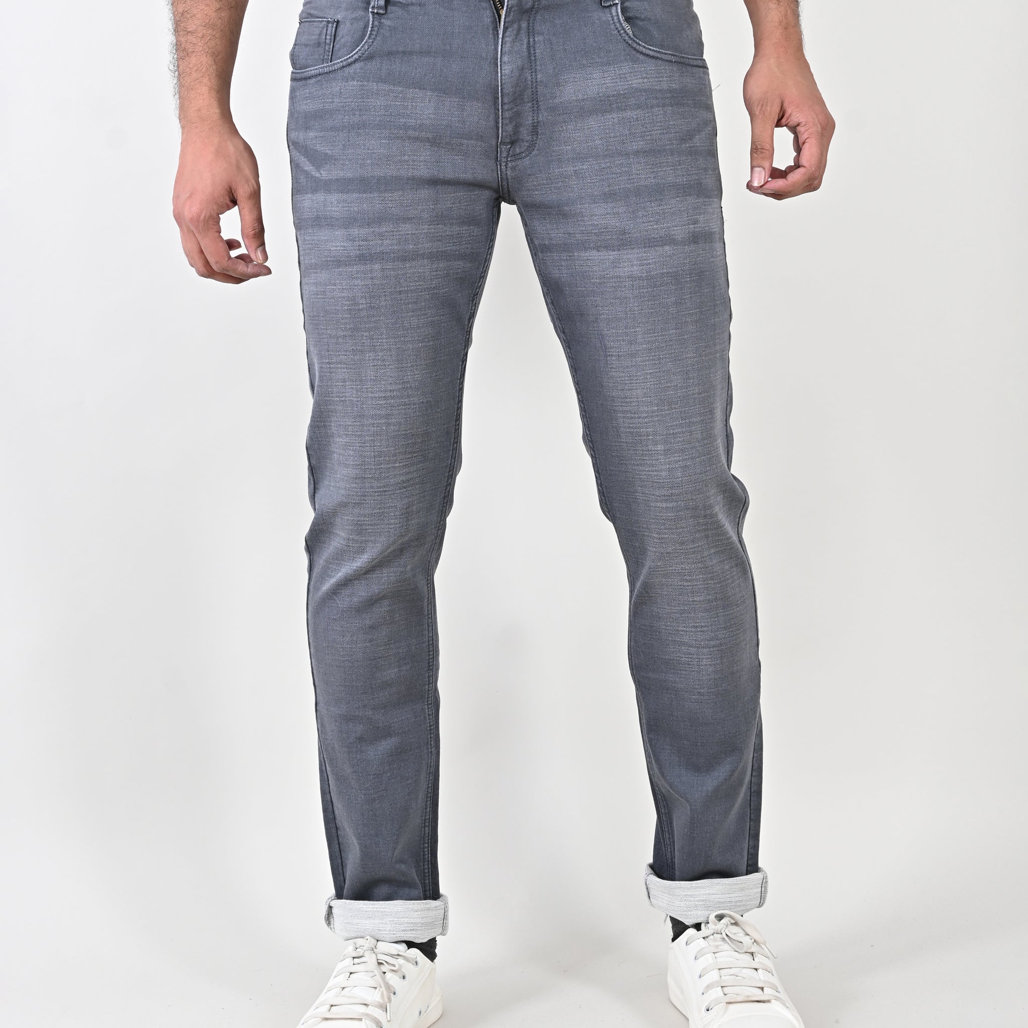 Stretched Knitted Grey Jean