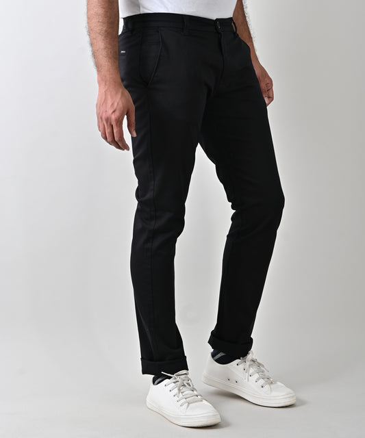 Stretched Cotton Black Trouser