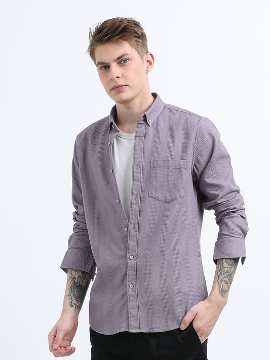DOBBY LAVENDER PLAIN  SHIRT