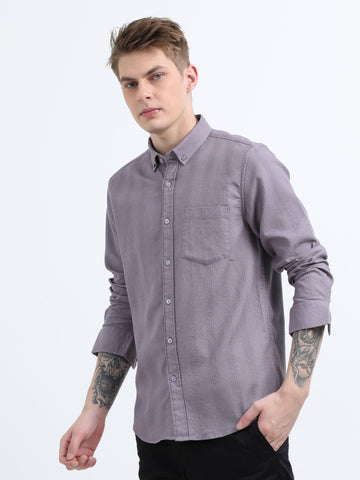DOBBY LAVENDER PLAIN  SHIRT