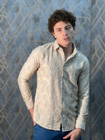 IMPORTED DESIGNER BEIGE SHIRT