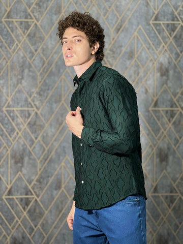 IMPORTED DESIGNER GREEN SHIRT