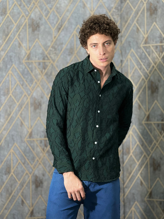 IMPORTED DESIGNER GREEN SHIRT