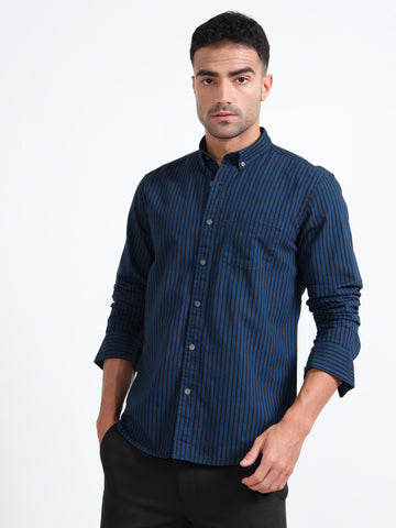 DYED OXFORD BLUE STRIPED SHIRT