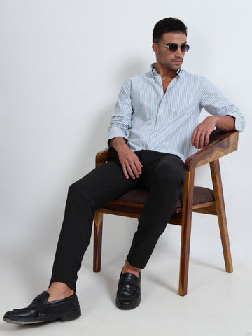 YARN DYED OXFORD GREEN STRIPED SHIRT