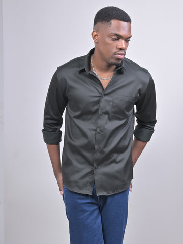 SATIN LYCRA SOLID SHIRT