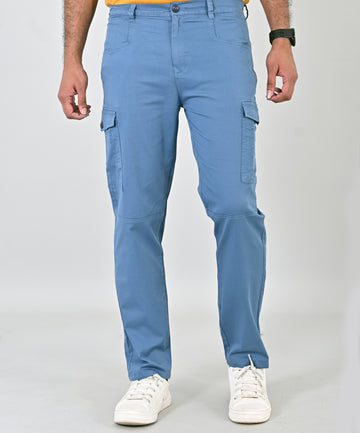 Twill Stretched Sky Blue Cargo Pant