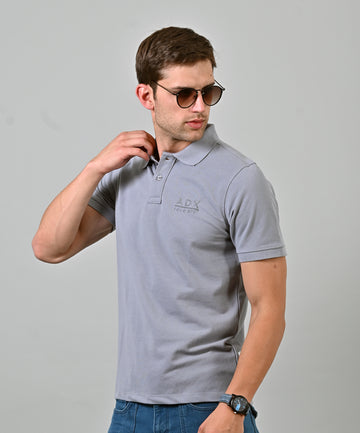 Lt Grey Short Sleeve Polo T-Shirt