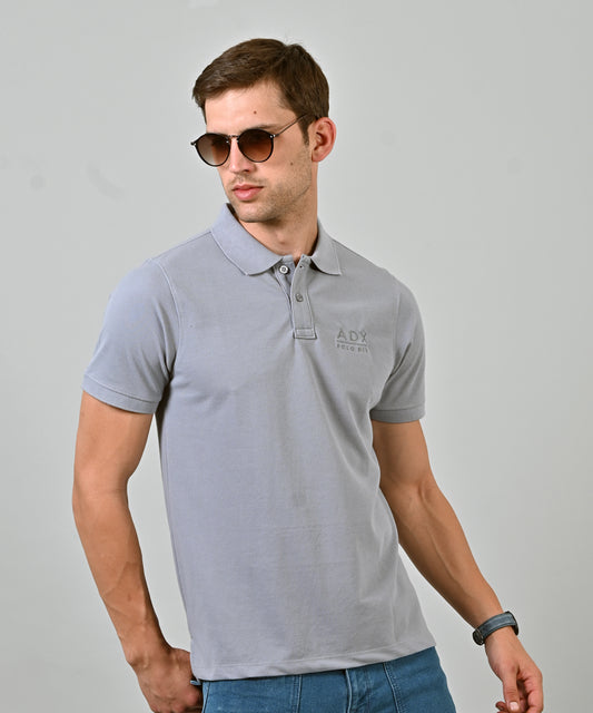 Lt Grey Short Sleeve Polo T-Shirt
