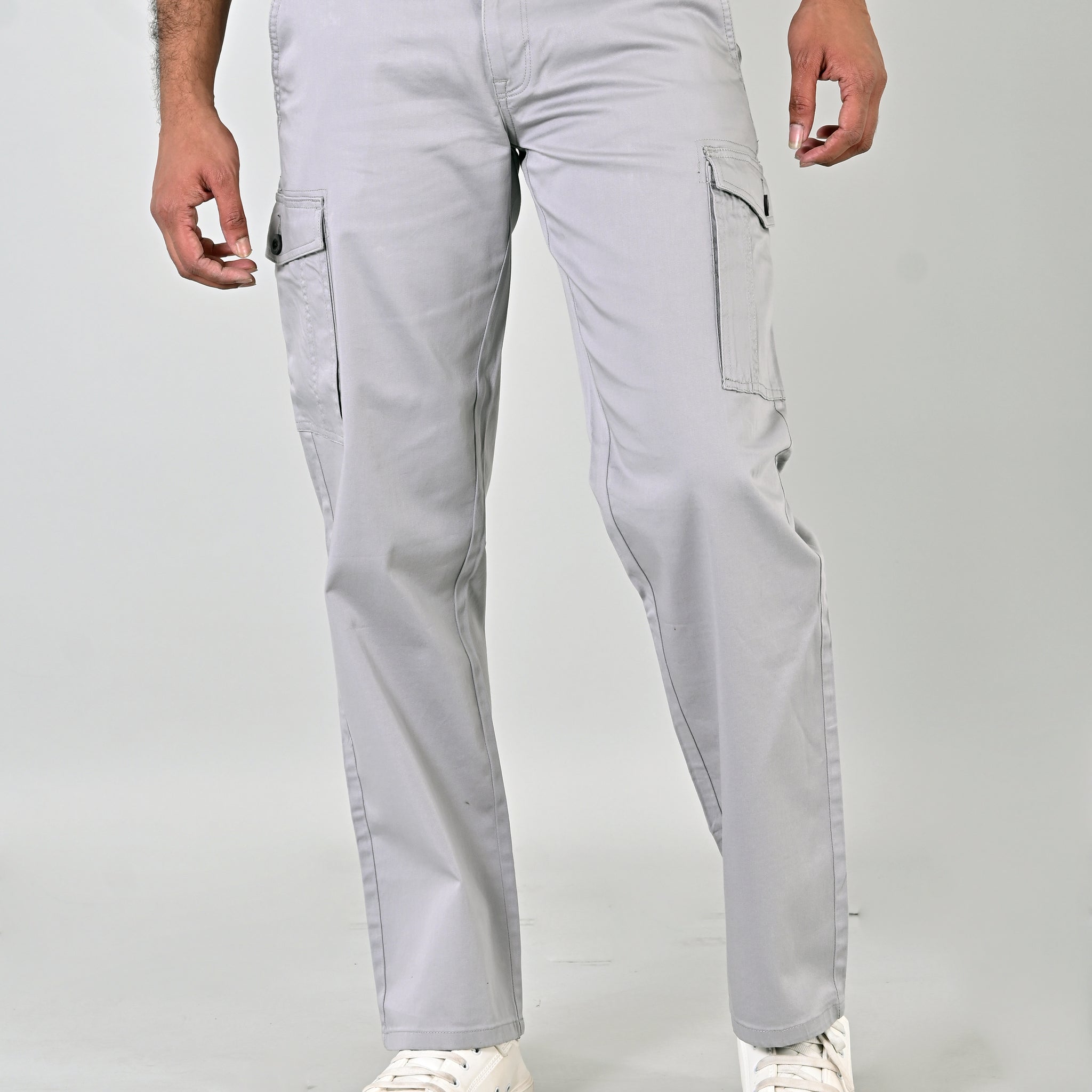 Ash Grey Cotton Cargo Pant