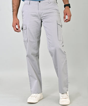 Ash Grey Cotton Cargo Pant