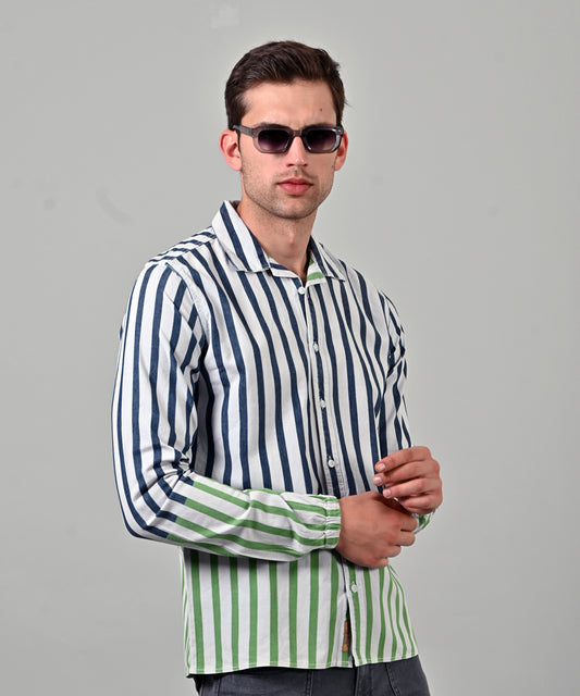 Indigo Mulicolored Stripped Shirt